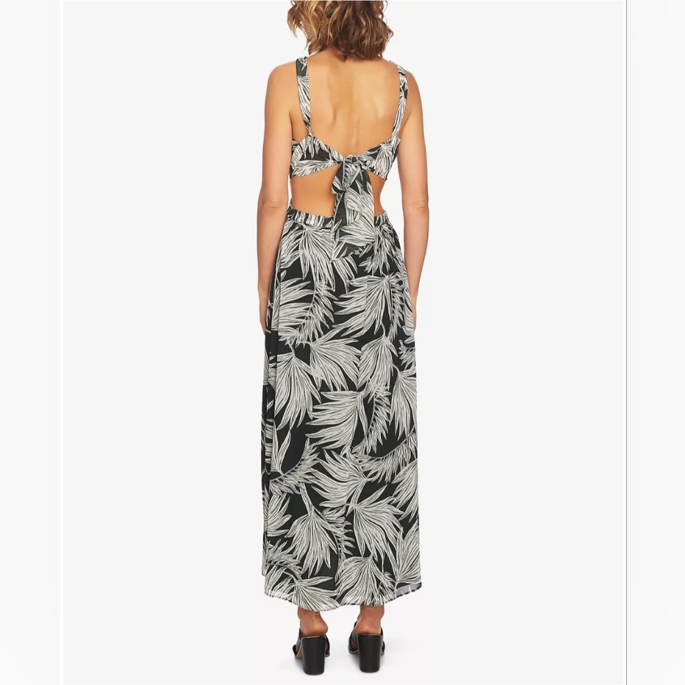 STATE Tropical Print Maxi Dress with Tie Back